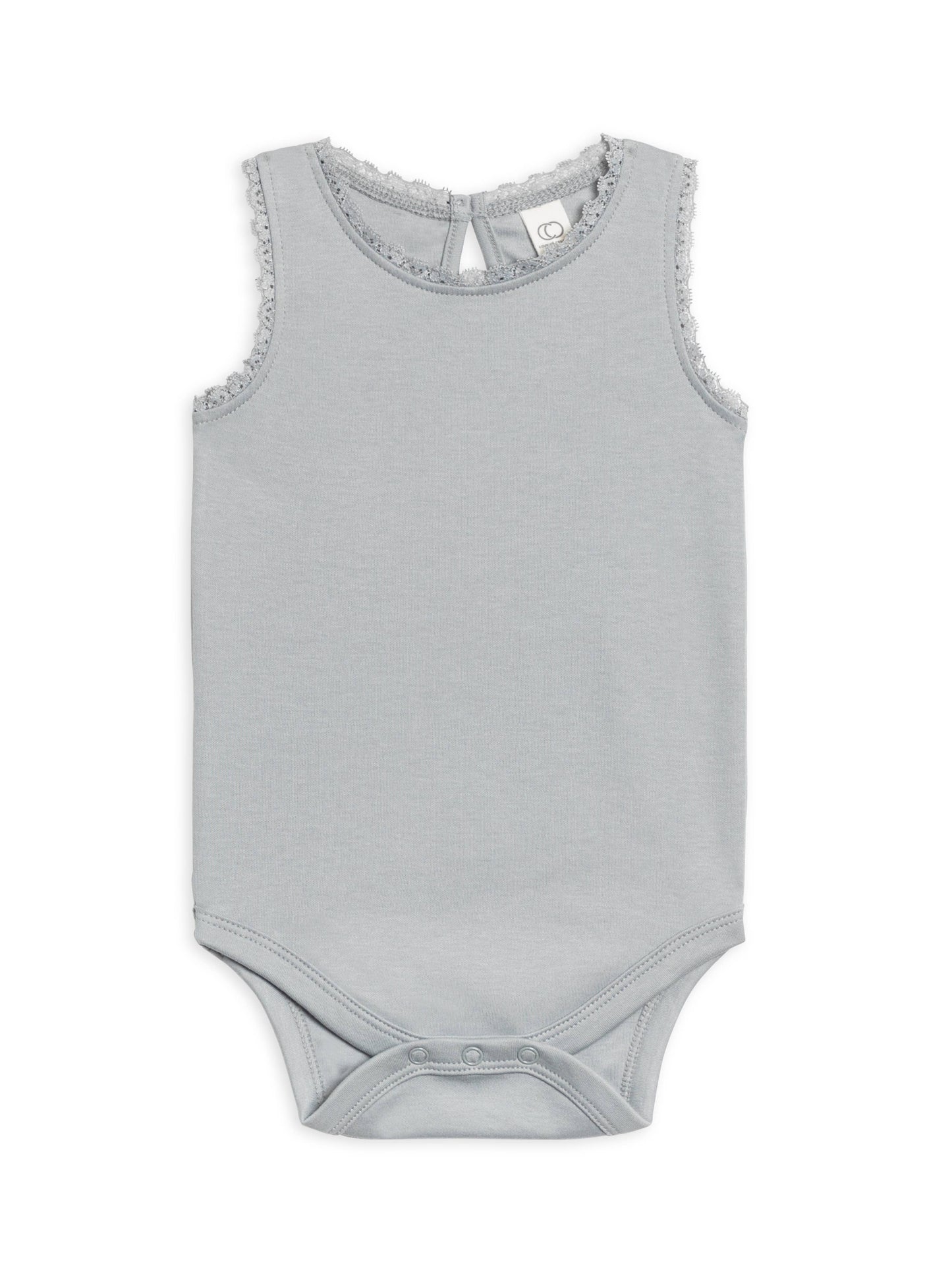 Organic Baby Luna Lace Bodysuit - Mist