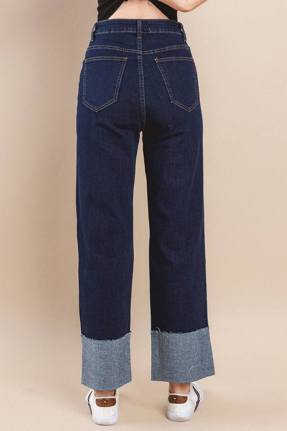 Ella cuffed jeans- Dark wash