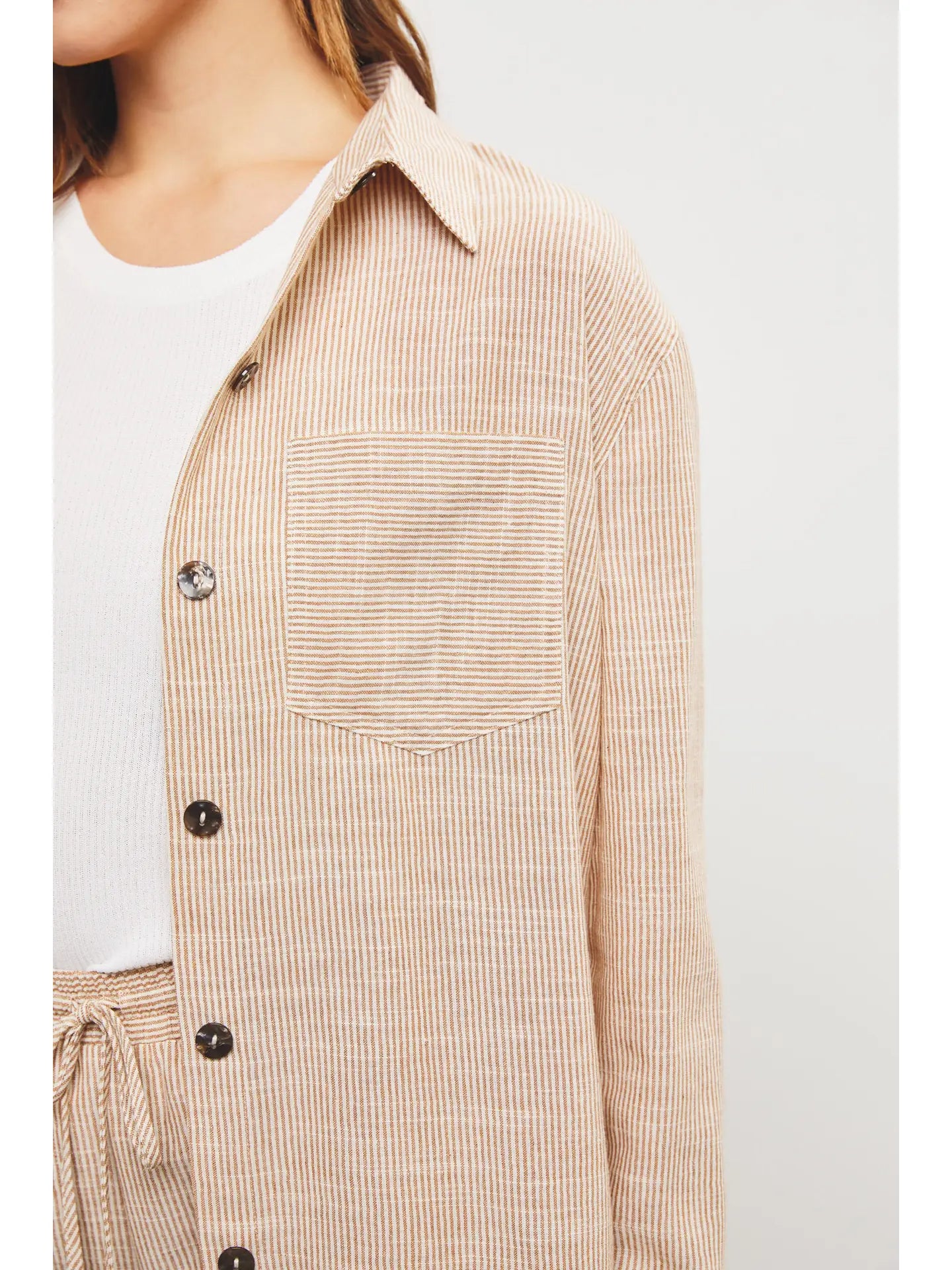 Stassi Striped Button Up