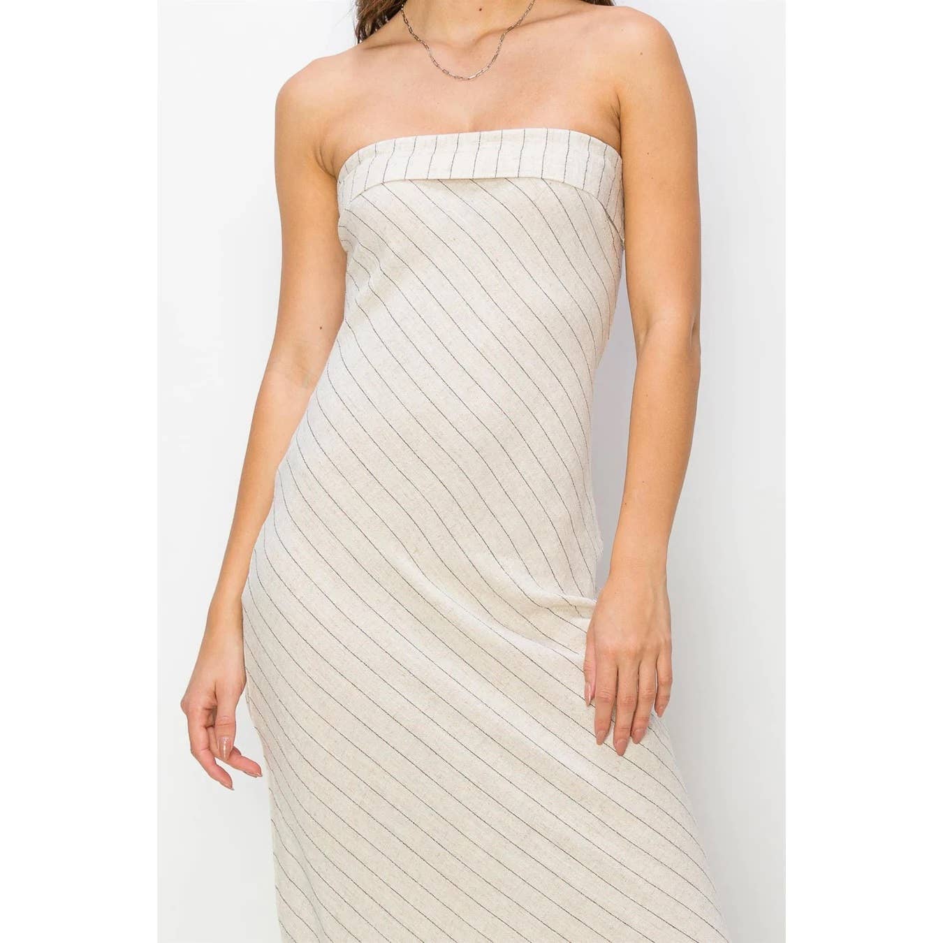 Lia Striped Linen Midi Dress