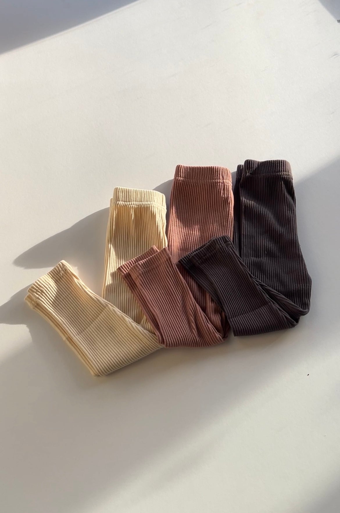 Cotton ribbed leggings- dusty rose