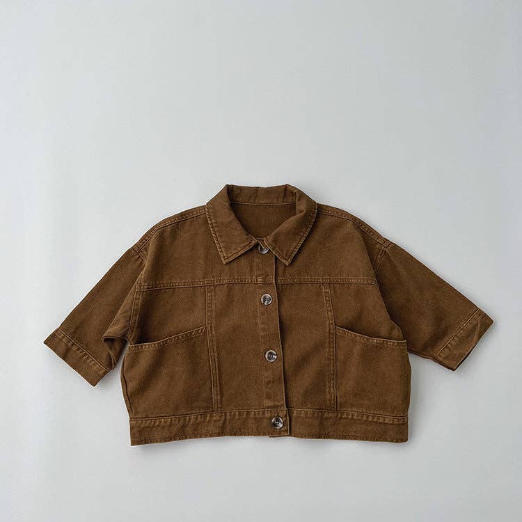 Brown stitch denim jacket