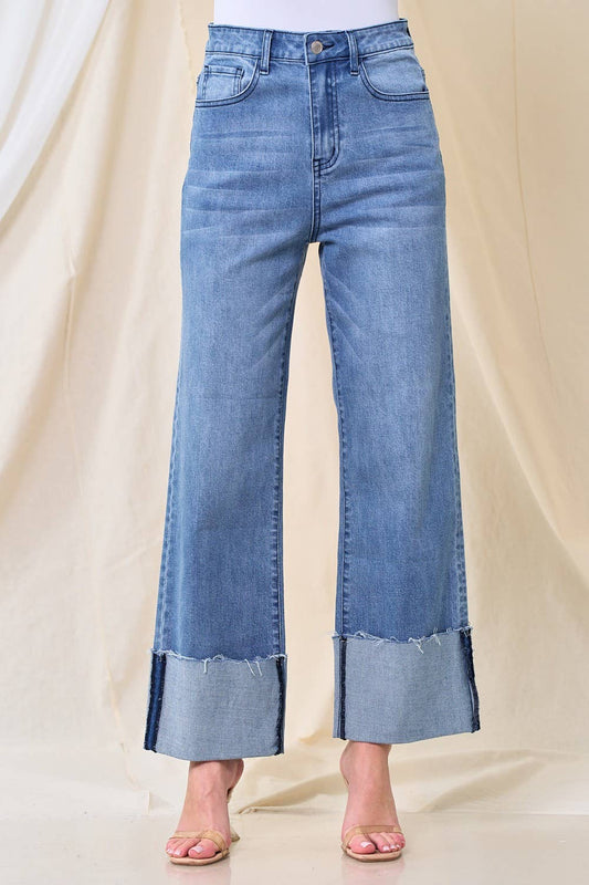 Ella cuffed jeans- Light wash