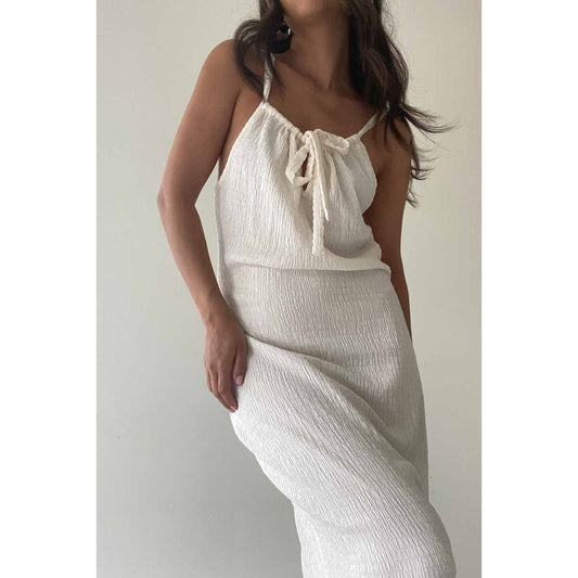 Ruched halter maxi