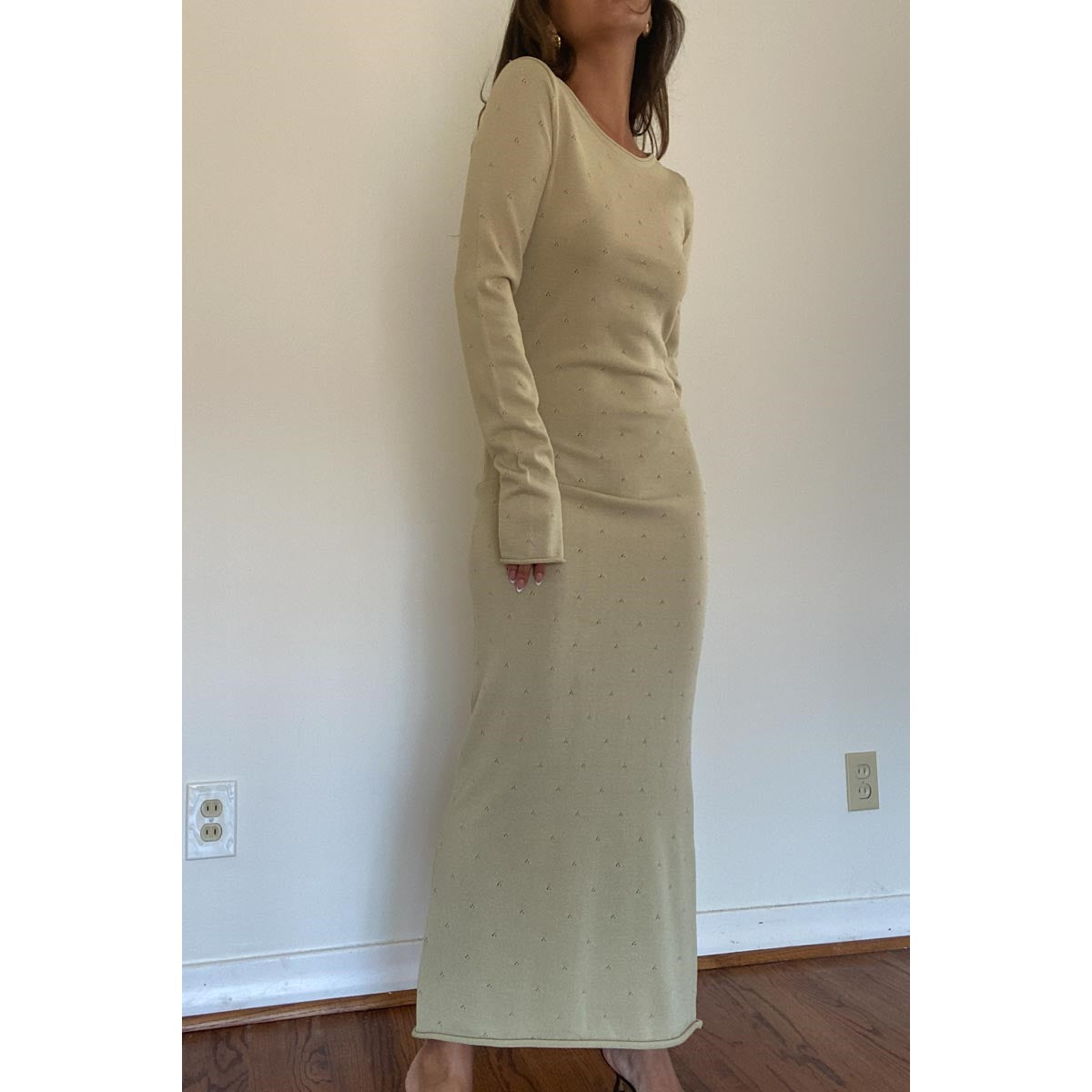 Woven Pointelle Maxi Dress